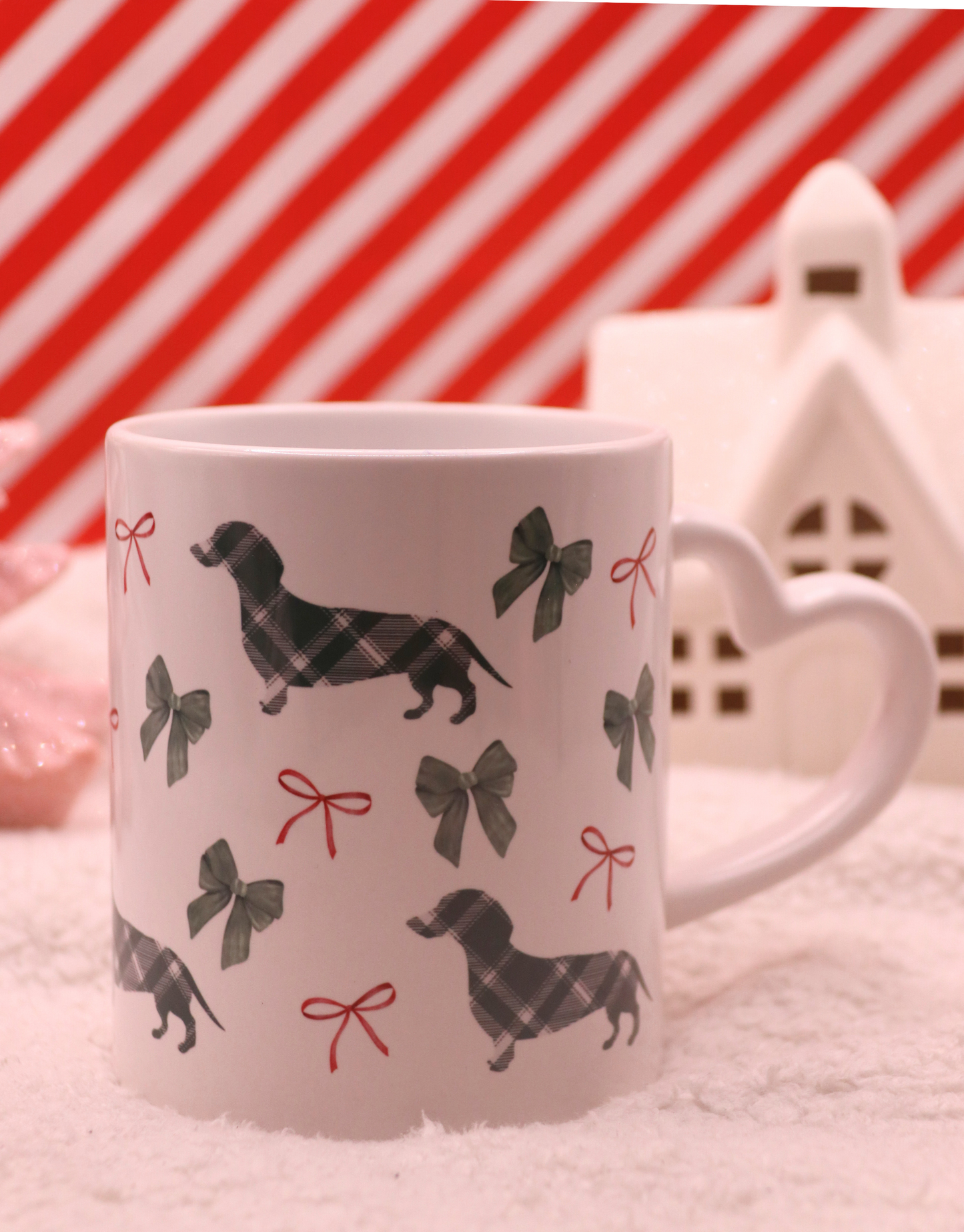 Dachshund Plaid Bow Mug