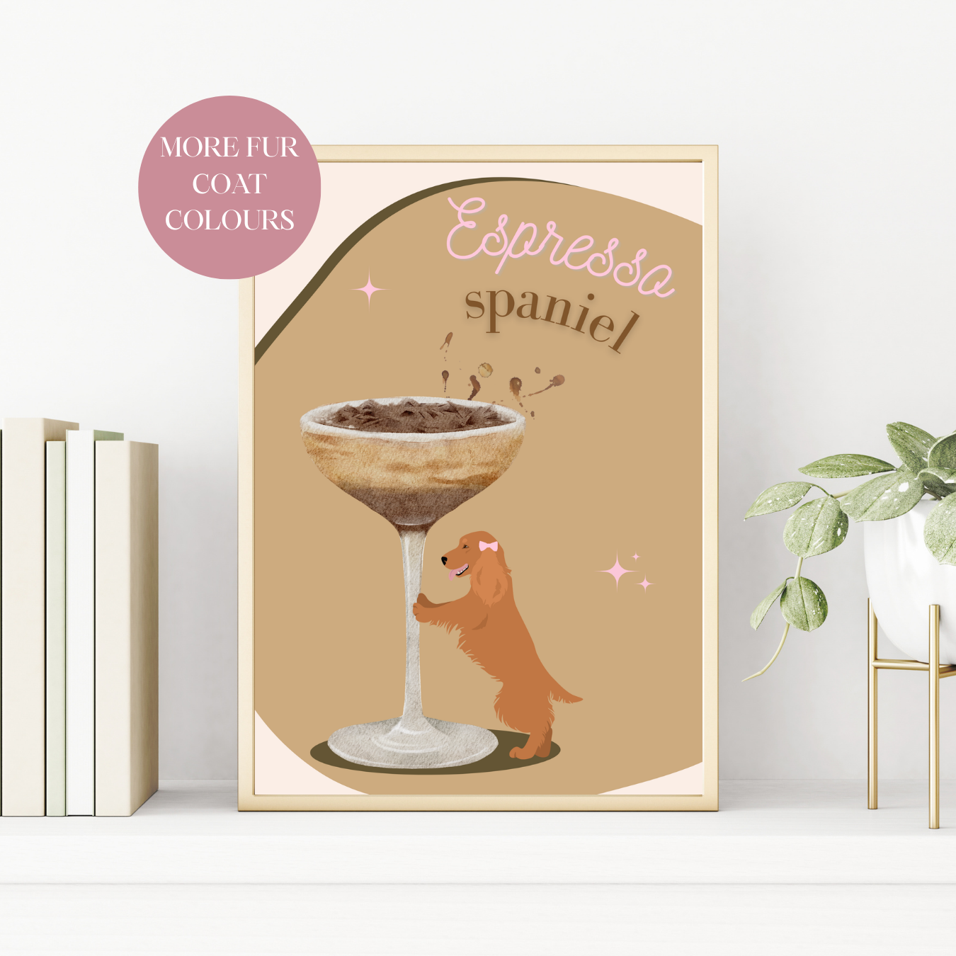 Espresso Spaniel Print