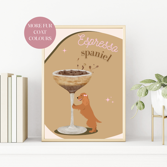 Espresso Spaniel Print