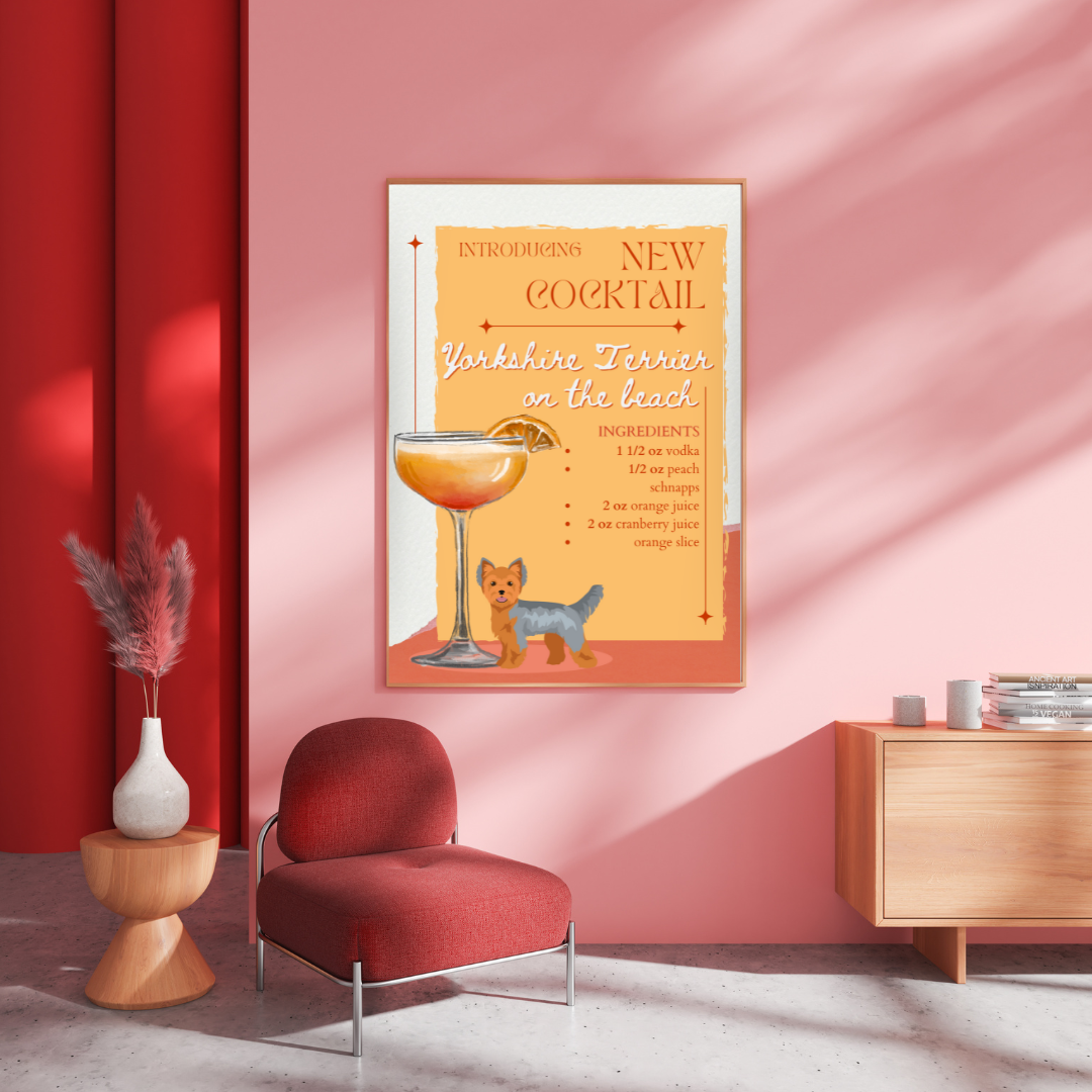 Yorkshire Terrier On The Beach Poster