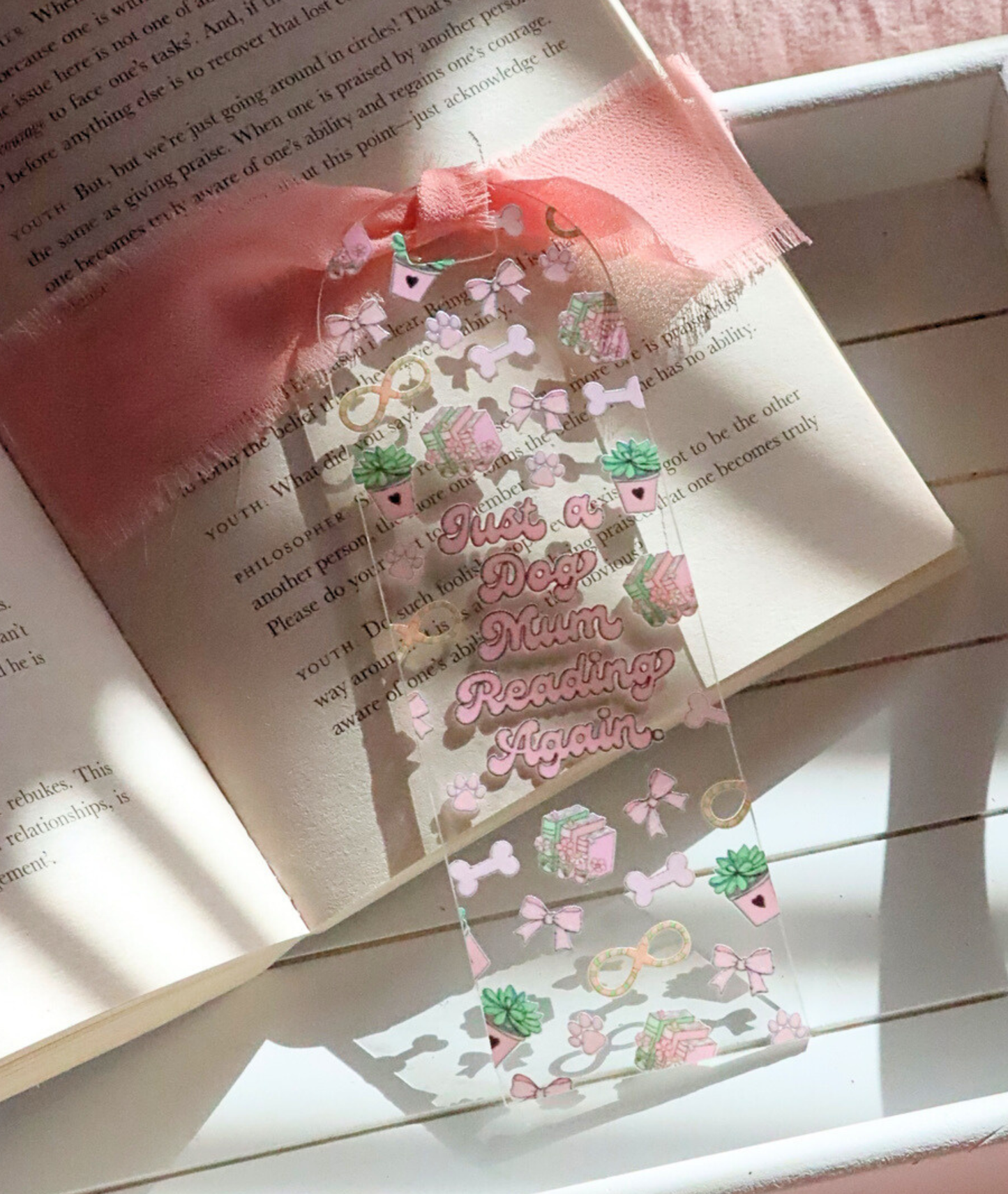 Just A Dog Mum Reading Again Acrylic Bookmark