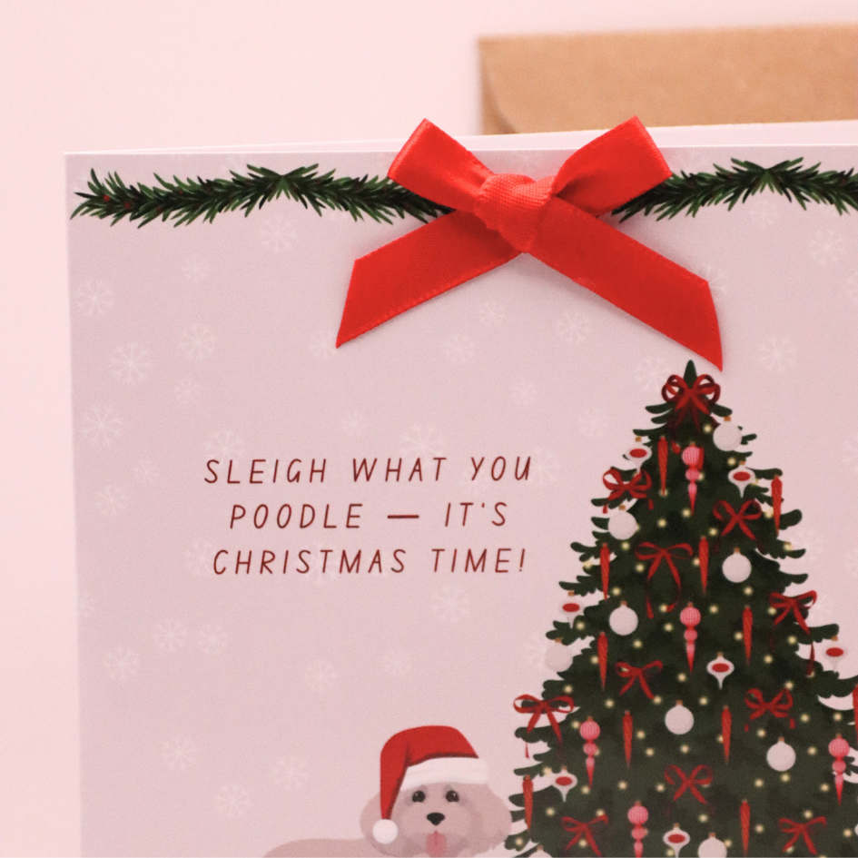 Poodle Christmas Card